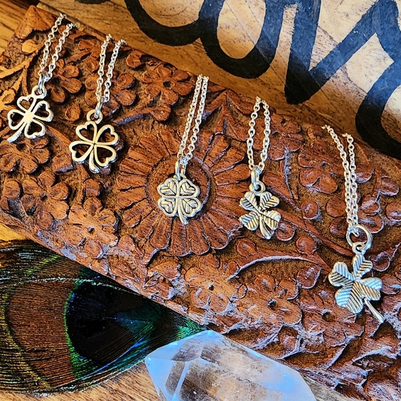 Dainty 4 Leaf Clover 925 Silver Necklace St Patricks Day Irish Shamrock Pendant - Picture 10 of 16